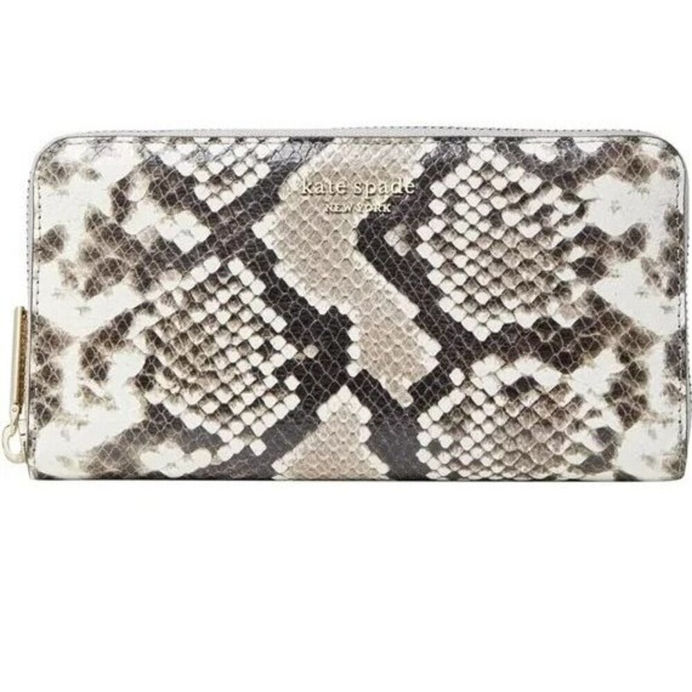 KATE SPADE New York Spencer Python-Embossed Zip-Around Continental Wallet